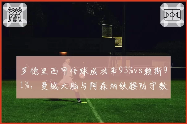 罗德里西甲传球成功率93%vs赖斯91%，曼城大脑与阿森纳铁腰防守数据与进攻发起对比